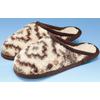 Pantoffel, Damen, Gr. 40/41, braun (braun, gemustert), Schuhe Plüsch Hausschuh Pantoffeln