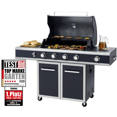 Gasgrill TEPRO "Vancouver", blau (dunkelblau, edelstahl), B:170cm H:121cm T:61,5cm, Grills Image