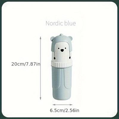 TEMU Cute Bear Travel Toothbrush Holder, Portable Toothpaste Storage Case, Bathroom Accessories, Dust-proof And Leak-proof, Ideal For Business And Holiday Trips Travel Must Have Image