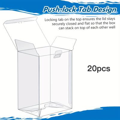 TEMU 20/10-pack Clear Protective Cases For 4-inch Vinyl Figurines, Heavy-duty Display Boxes With Protective Film And Locking Tab, Pet Material, Collectible Toy Display Storage Shelves, Protectors Image