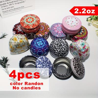 TEMU 4-pack/12-pack 2.2oz Colorful Candle Jars, 2.2oz Wax Jar Containers With Lids For Diy Candles, Crafts And Gifts Image