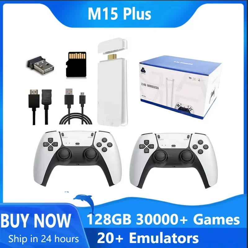 Drahtlose Retro-Spielekonsole 4K Game Stick 128G 30000+ Spiele HD-Ausgang Gaming-System 23 Emulatoren Plug-Play-TV-Videospiel