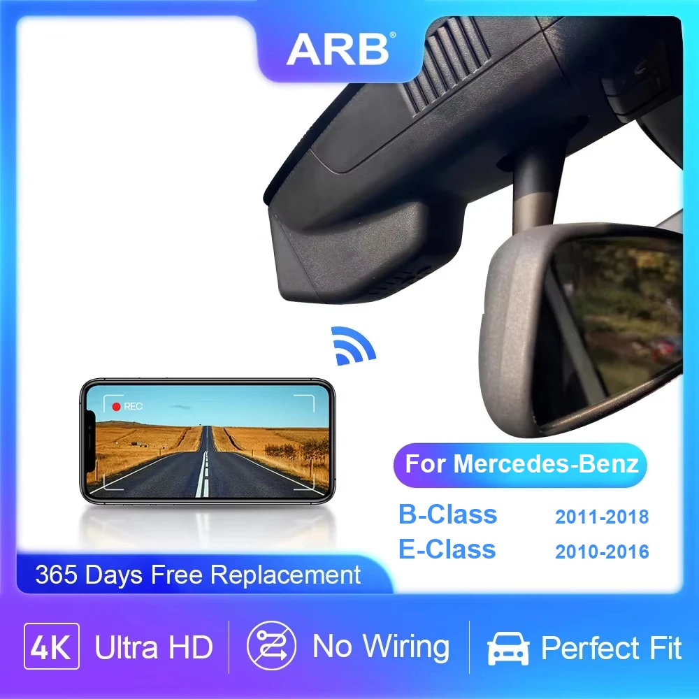 Original-Passform für Auto-DVR für Mercedes B-Klasse W246 2011–2018/E-Klasse 2010–2016, ARB 4K Dashcam mit WLAN für Benz B-Klasse E-Klasse Image