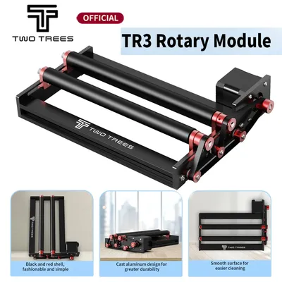 Twotrees TR3 Rotary Module Laser Engraver Rotary Roller Aluminum Y-axis Rotary Roller Engraving Module for Wood Router DIY Tools