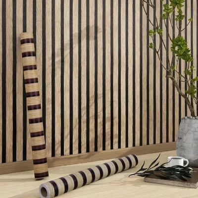 45 cm Nachahmung Gitter Tapete Selbstklebende Schlafzimmer Wand Renovierung Aufkleber Hintergrund Wand Aufkleber Retro Holzmaserung Tapete Image