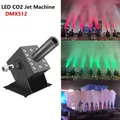 Macchina per colonna d'aria Cannone per CO2 LED Arcobaleno 3in1 Angolo regolabile DJ Alien Stage Macchine per fumo Macchina per nebbia per feste Matrimonio DMX512