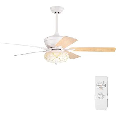 Goplus - 132 cm Deckenventilator mit Beleuchtung, Deckenbeleuchtung mit Fernbedienung & 5 Image