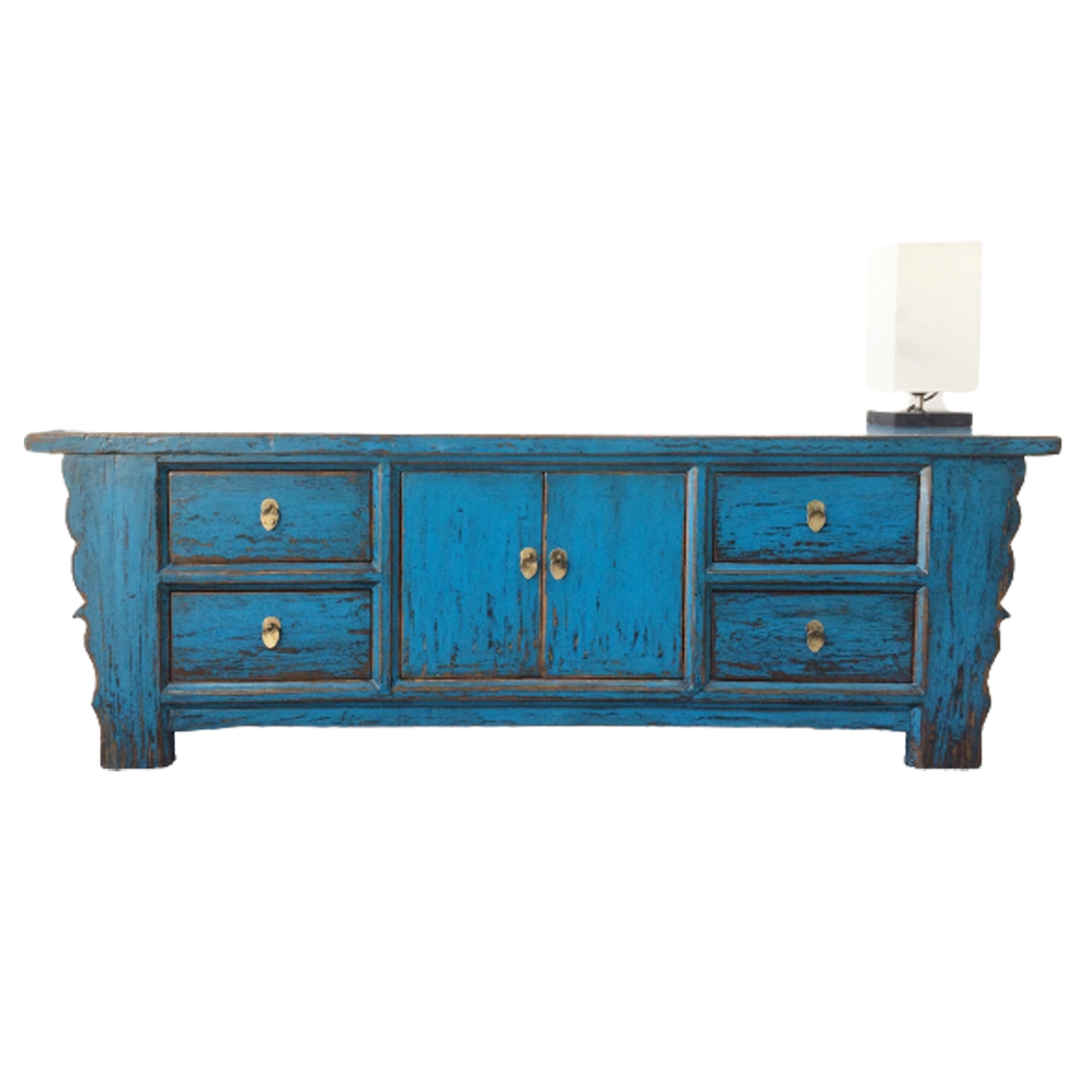 Asiatisches Lowboard Kommode Bank Blau - Art. 35208-1 Image