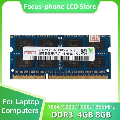 DDR3 4GB 8GB 1066MHz 1333MHz 1600MHz 1866MHz 2R×8 Laptop RAM Notebook Memory SODIMM PC3-8500 10600