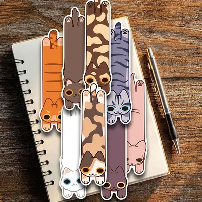 30PCS Cat and Dog Bookmarks Bookmark Reading Books Tagging Paper Bottle Skateboard Luggage DIY Students Aesthetic Gift Bookmarks