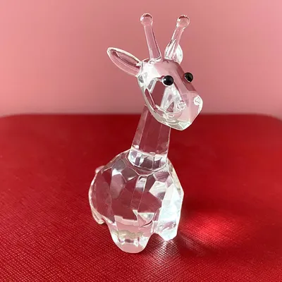 Crystal Deer Figurine Clear Glass Giraffe Art Wild Animals Paperweight Collectible Christmas Gift