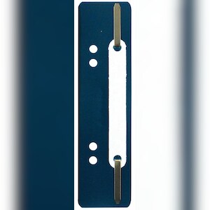 Exacompta 426007B 250x Einhängeheftstreifen aus PP mit Doppellochung, Deckleiste aus Kunststoff für Dokumente, DIN A4, 35x150mm - Dunkelblau Image