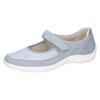Riemchenballerina WALDLÄUFER "HENNI", Damen, Gr. 7,5 (41), silber (hellblau, silberfarben), Nubukleder, Nappaleder, Textil, klassisch, Schuhe, Halbschuh, Komfortschuh, Klettschuh in Weite H (= sehr weit)