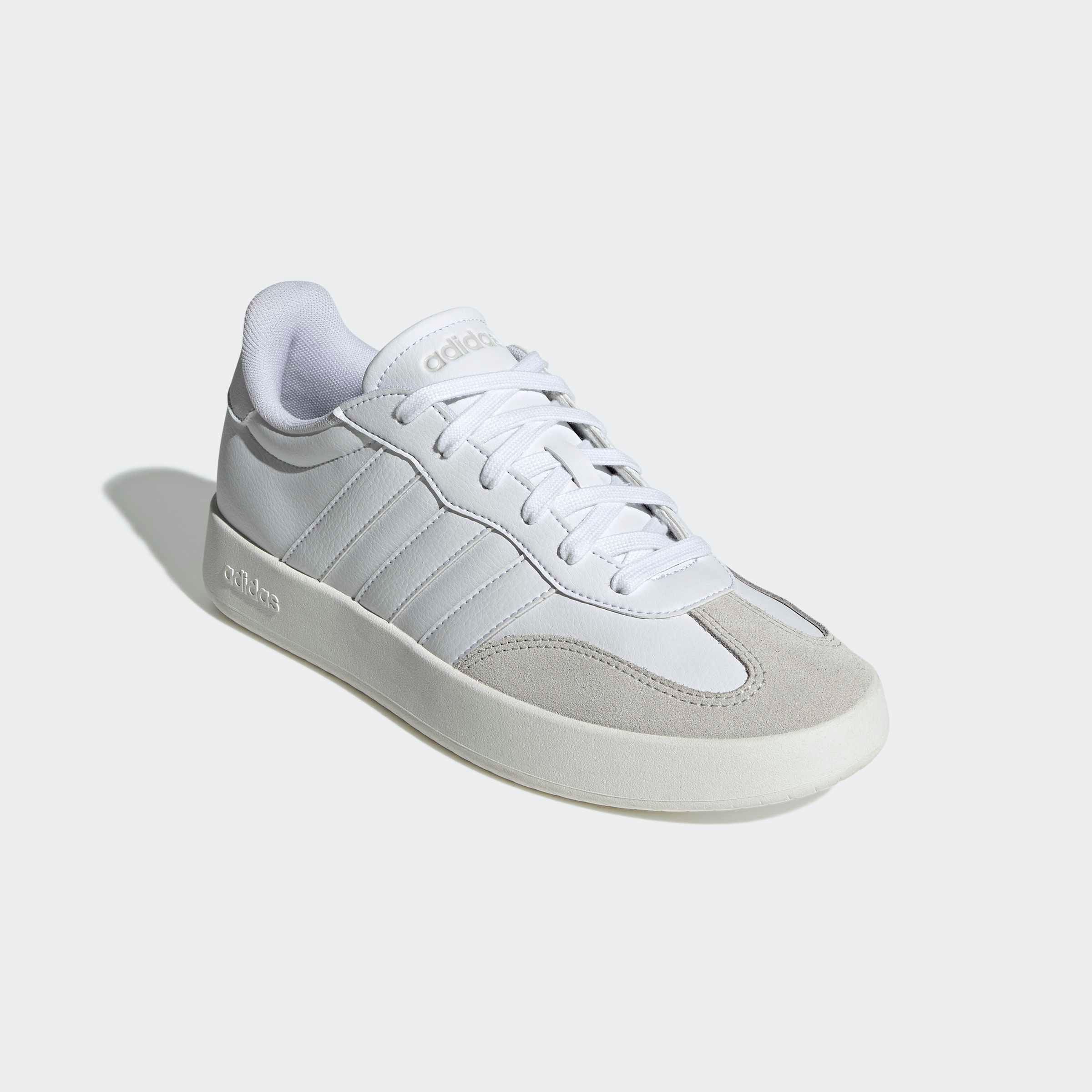 Sneaker ADIDAS SPORTSWEAR "BARREDA", Herren, Gr. 40, weiß (cloud weiß, cloud weiß, grau one), Leder, Synthetik, Schuhe Sneaker, inspiriert vom Design des adidas Handball Spezial