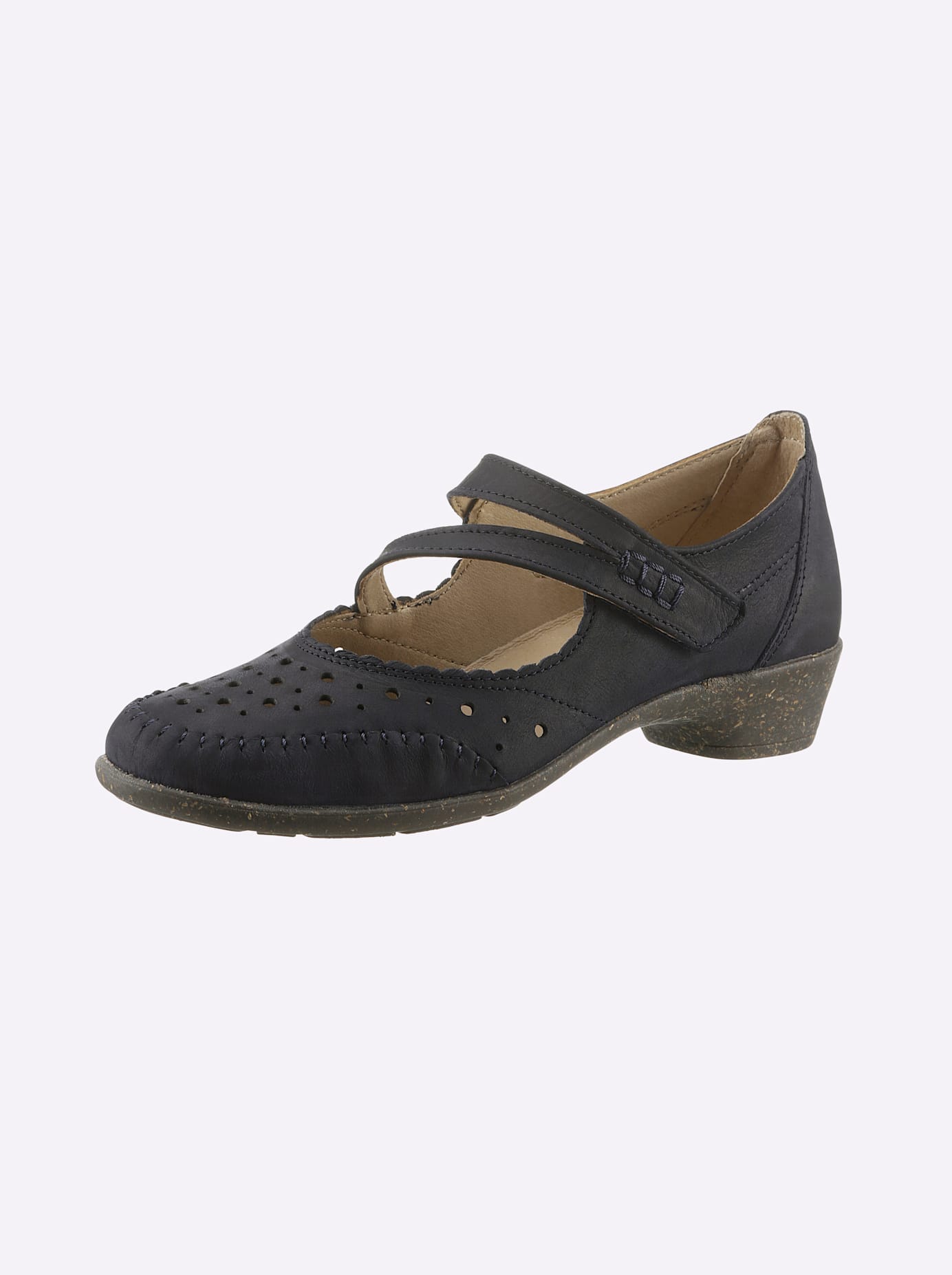 Klettschuh CLASSIC BASICS, Damen, Gr. 42, blau (marine), Nubukleder, Schuhe Klettschuh