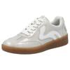 Plateausneaker RIEKER SPORT, Damen, Gr. 43, bunt (silberfarben, weiß), Lederimitat, sportlich, Schuhe, Freizeitschuh, Halbschuh, Schnürschuh in veganer Verarbeitung