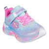 Lauflernschuh SKECHERS "ETERNAL HEART LIGHTS", Kinder, Gr. 22, bunt (hellblau, multi), Textil, Lederimitat, Glitzer, modisch, Schuhe, Blink,-Klettschuh mit Herz-Applikation, Größenschablone zum Download