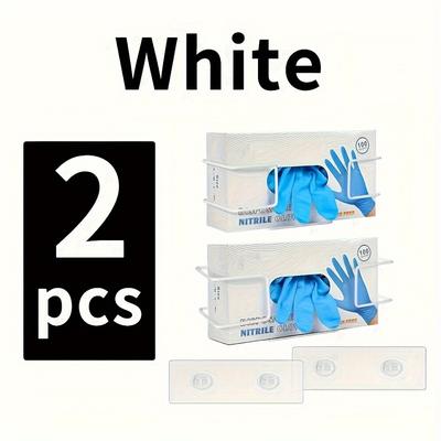TEMU 2pcs Metal Glove Dispenser - Wall-mounted, Self-adhesive, For Food Service, Care, Hospitals & Restaurants, Prevents Contamination Image