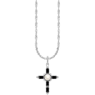 Kette mit Anhänger THOMAS SABO "Cross Romance, KE2296-167-11-L45V, -14-L45V, KE2296-445-14-L45V" Gr. 45, bunt (silberfar