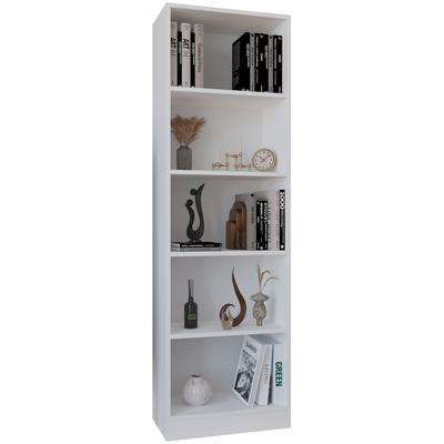Standregal VCM "VCM Holz Aufbewahrung Stand Regal Bücherregal Deko Bücher Standregal Dilos XL 5-fach" Gr. 56, weiß, B:56cm H:183cm T:30cm, Holzwerkstoff, Holz, Spanplatte, Regale Image