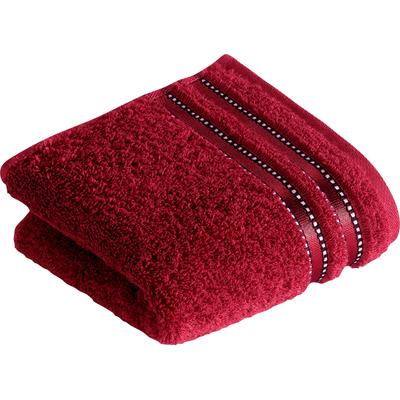 Gästehandtuch VOSSEN "Cult de Luxe", rot (rubin), B:30cm L:50cm, Walkfrottee, Obermaterial: 100% Baumwolle, Handtücher (Packung), im Set, mit Glanzbordüre Image