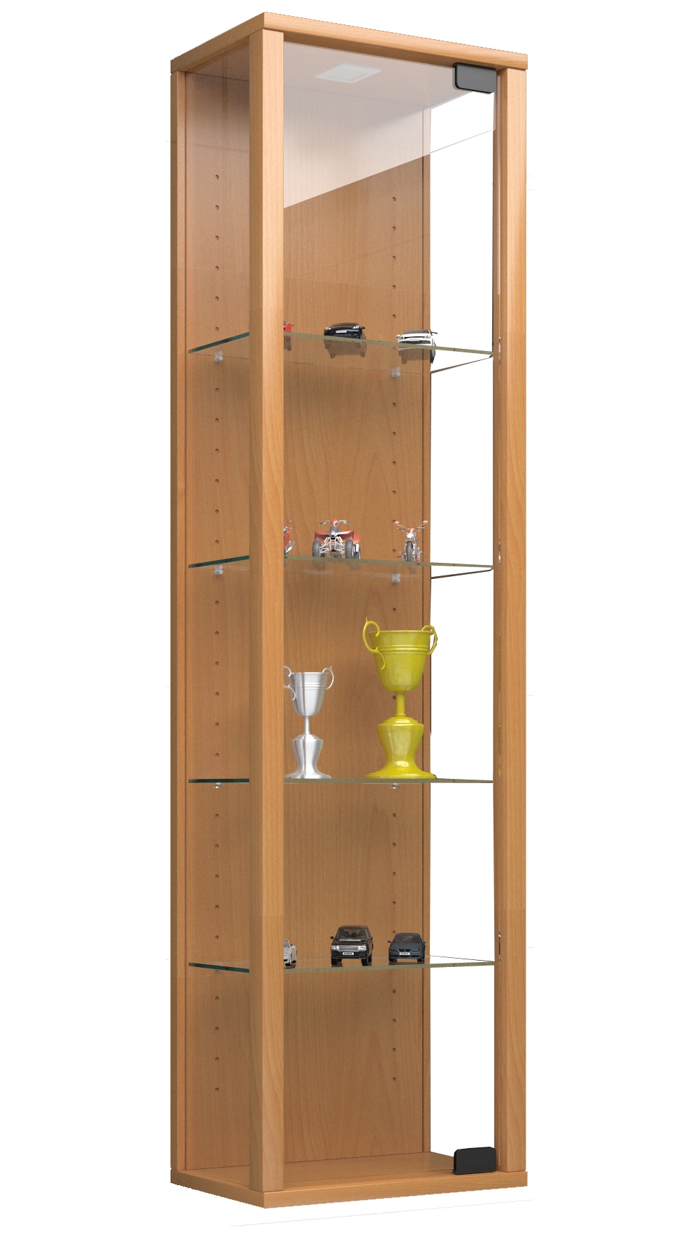 Wandregal VCM "Wandvitrine Hängevitrine Glasvitrine Stano Mini" Gr. 33, braun (buche), B:33cm, Regale, Wandregal