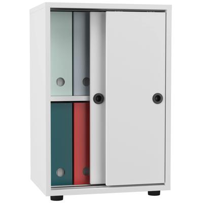 Aktenschrank VCM "Büroschrank Schiebetüren Aktenschrank Ulas 2fach" Gr. 49, weiß, B:49cm H:74cm T:38cm, Obermaterial: 10