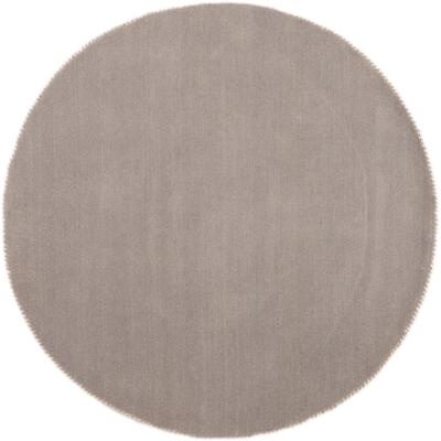 Wollteppich CARPETFINE "Gabbeh Lola Uni", grau (hellgrau), H:14mm Ø:60cm, Wolle, Teppiche, mit natürlichem Pflanzenmaterial von Hand gewebt, auch als Läufer Image