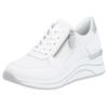 Keilsneaker REMONTE, Damen, Gr. 39, silber (weiß, silberfarben), Leder, sportlich, Schuhe Sneaker, Freizeitschuh, Halbschuh, Schnürschuh mit Schaftrandpolsterung
