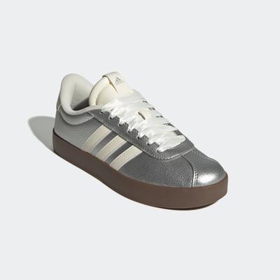 Sneaker ADIDAS SPORTSWEAR "VL COURT 3.0", Gr. 37, silber metallic, sanftes weiß, gum5, Synthetik, sportlich, Schuhe, ins