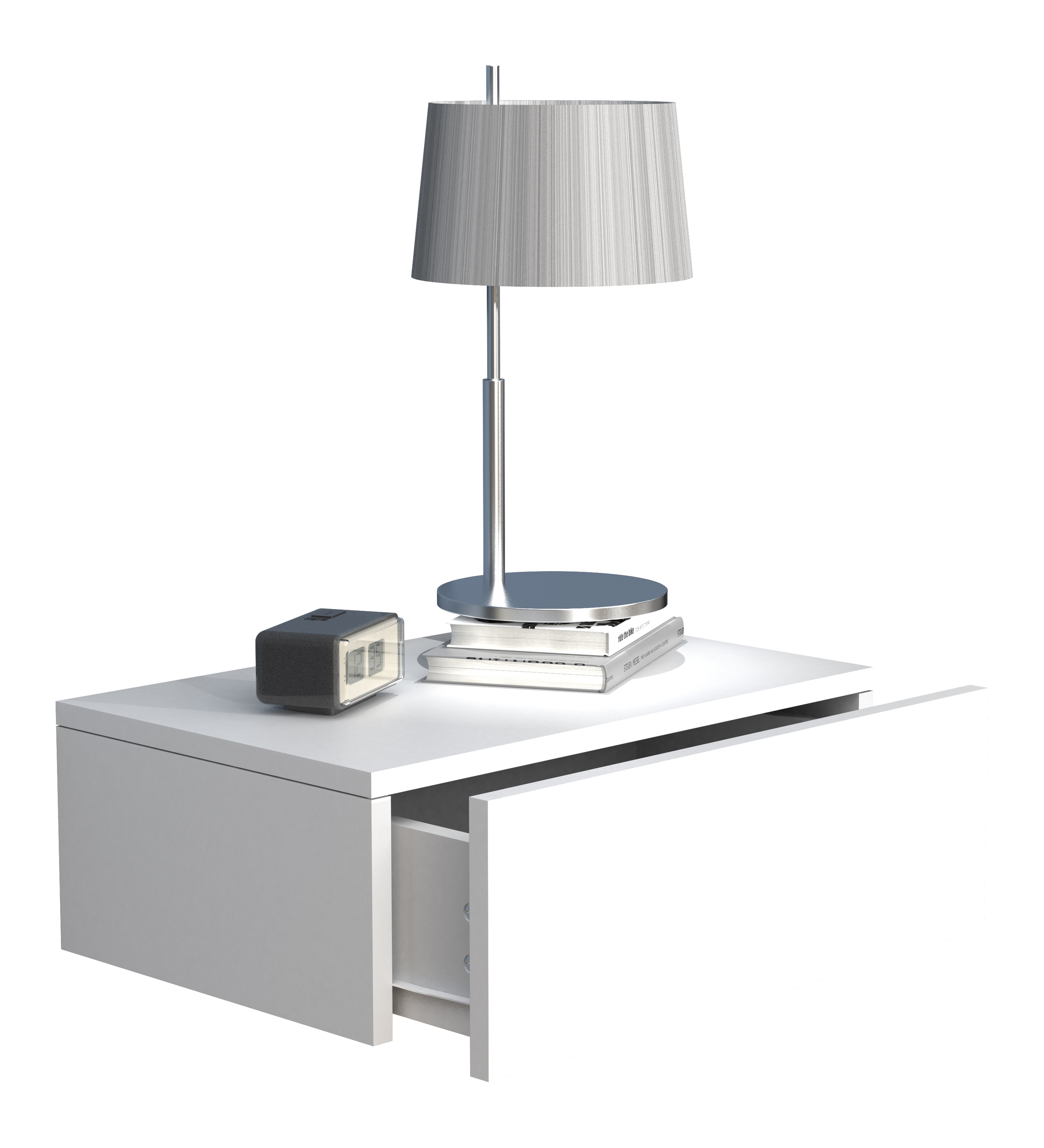 Nachttisch VCM "Holz Wandschublade Wand Hänge Nachttisch Usal M45" Gr. 45, weiß, B:45cm H:15cm T:30cm, Sideboards, Nachttisch