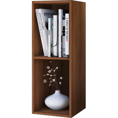 Standregal VCM "VCM Holz CD DVD Regal Aufbewahrung Maße H. 72 x B. 34 x T. 30 cm Deko Regal Bücherregal - Mendas 2 Fächer" Gr. 34, kern, nussbaum, B:34cm H:72cm T:30cm, Holzwerkstoff, Holz, Spanplatte, Regale Image