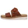 Pantolette REMONTE, Damen, Gr. 45, braun, Leder, unifarben, modisch, Schuhe, Keilabsatz, Sommerschuh, Schlappen mit Zierschnalle
