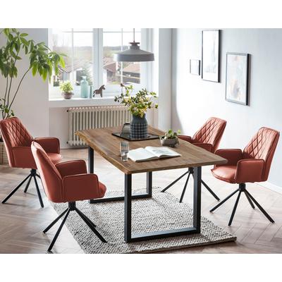 SalesFever »Layne-Sheffield« Esszimmergruppe Akazie cognac Esstisch 160x85 cm Image