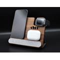 Legno di noce personalizzato iPhone Apple Watch Airpods Caricabatterie wireless 4 in 1 Stazione di aggancio Testo Logo. iPhone 16 15 14 13 Pro Max 12
