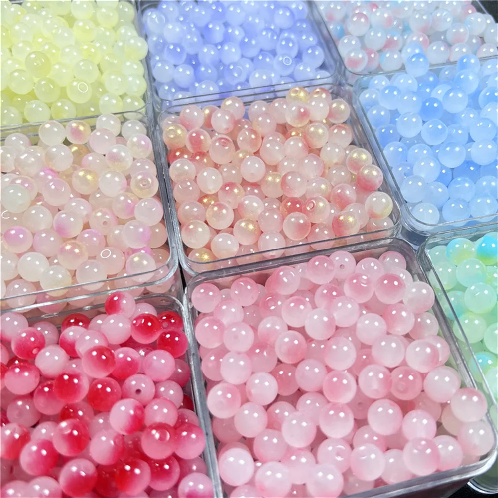 8mm Glass Beautiful Multicolor Beads Handmade Diy Bracelet Bracelet Jewelry Handmade Loose Beads Accessories Wholesale Material