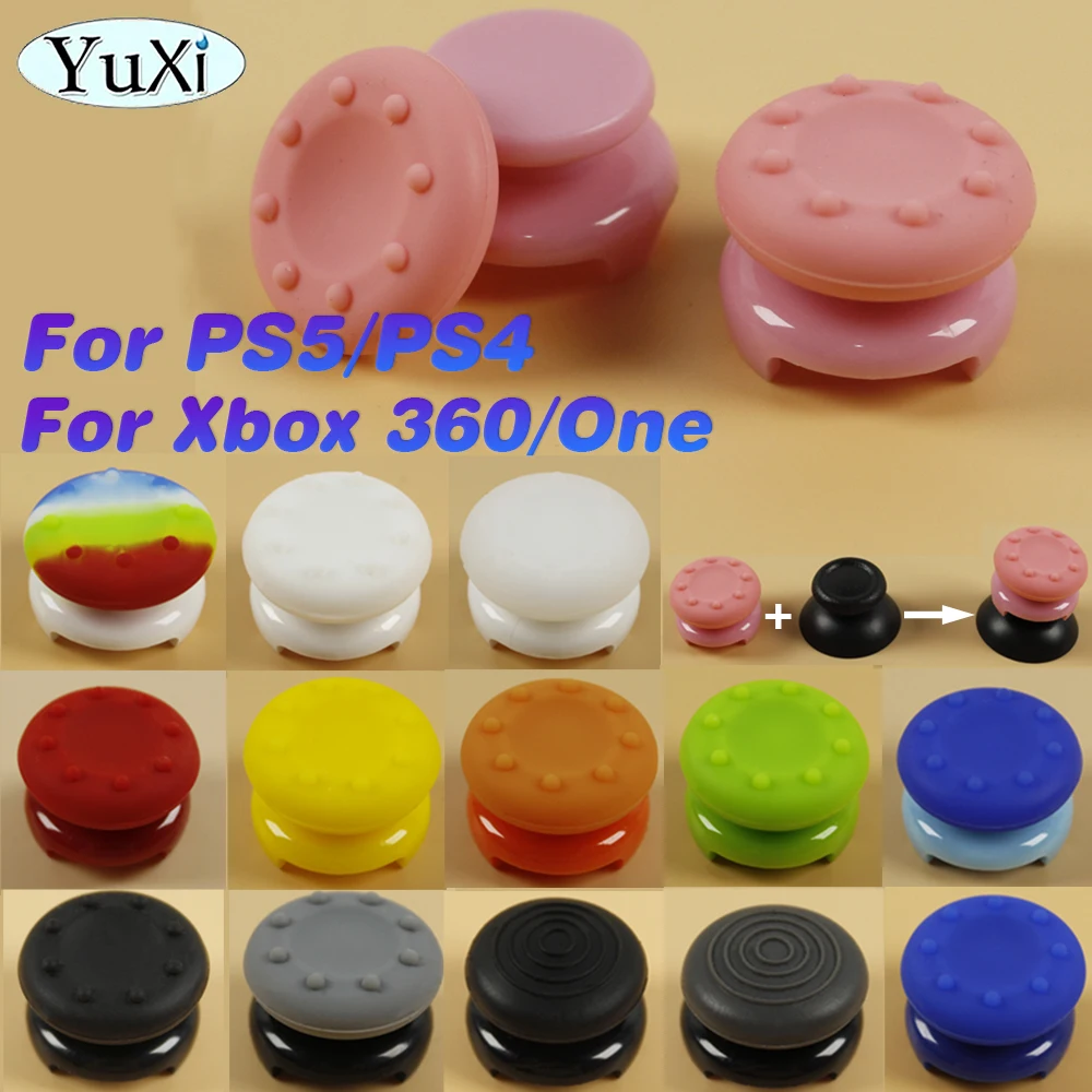 2Pcs For PS5 PS4 Xbox One 360 Thumbstick Cover Heightened Extender Caps Joystick Grip Cap Button For PlayStation 4 Xbox 360 Part