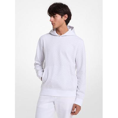 Michael Kors Signature Logo Cotton Blend Hoodie White XS