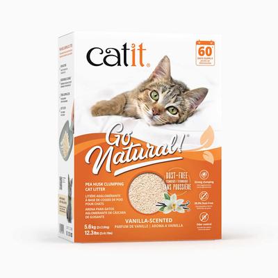 Catit Go Natural Pea Husk Clumping Cat Litter Flushable Kitty Litter with Odor Control & Subtle Vanilla Scent, 12.3 fl. oz.