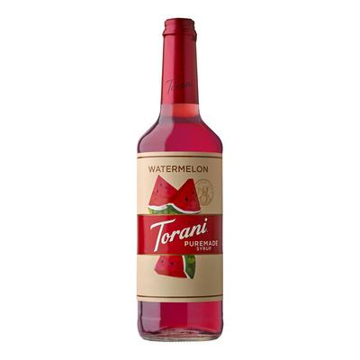 Torani Puremade Watermelon Flavoring Syrup 750 mL Glass Bottle - 4/Case