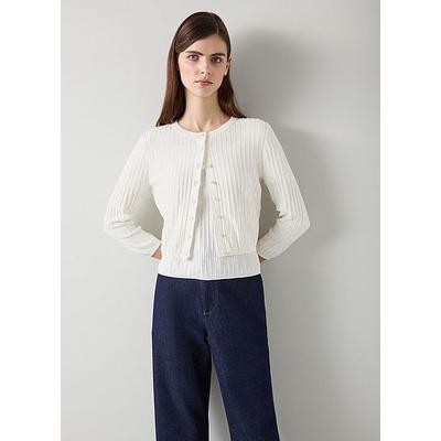 Maria Ivory Beaded Cropped Cardigan, Ivory