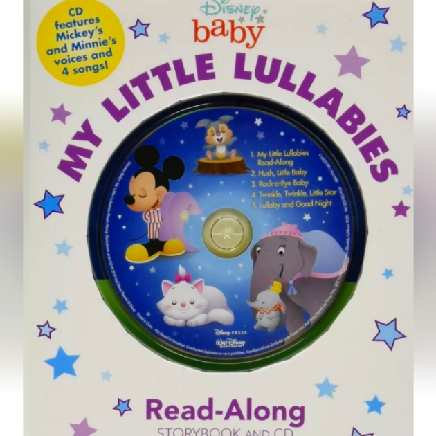 Disney Other | Disney Lullaby Baby Book And Cd Read Along Set Nwt | Color: Blue/White | Size: Custom Disney
