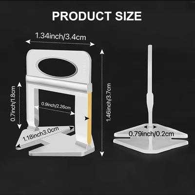 TEMU 100pcs Premium Tile Leveling System Spacers - Easy Removal, No Lip Crack Design For Diy & Professional Tiling, Durable Plastic, Irregular Shape Image
