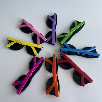 TEMU 8pcs Vibrant ' Fashion Fashion Glasses - Plastic Frames & Lenses,, Ideal For Activities & Party Favors, Assorted Colors Image