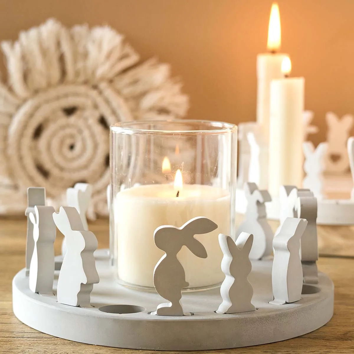 3D Kaninchen Kerzenhalter Silikonform DIY Osterhase Kerzenständer Gussformen Gips Beton Harz Handwerk Herstellung Home Decor Image