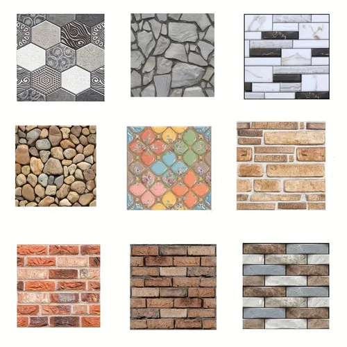 10 Sheets Of 3D Stone Peel And Stick Wall Tiles | Faux Stone Wall Panels | Self-adhesive | Brick Grain Wall Paste