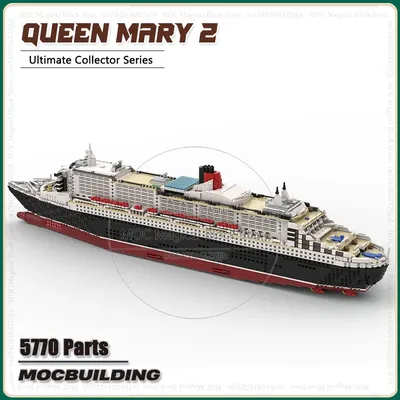 Modell im Maßstab 1:375, Königin Mary 2, Beifahrerschiffe, Moc-Bausteine, DIY-Montagetechnologie, Image
