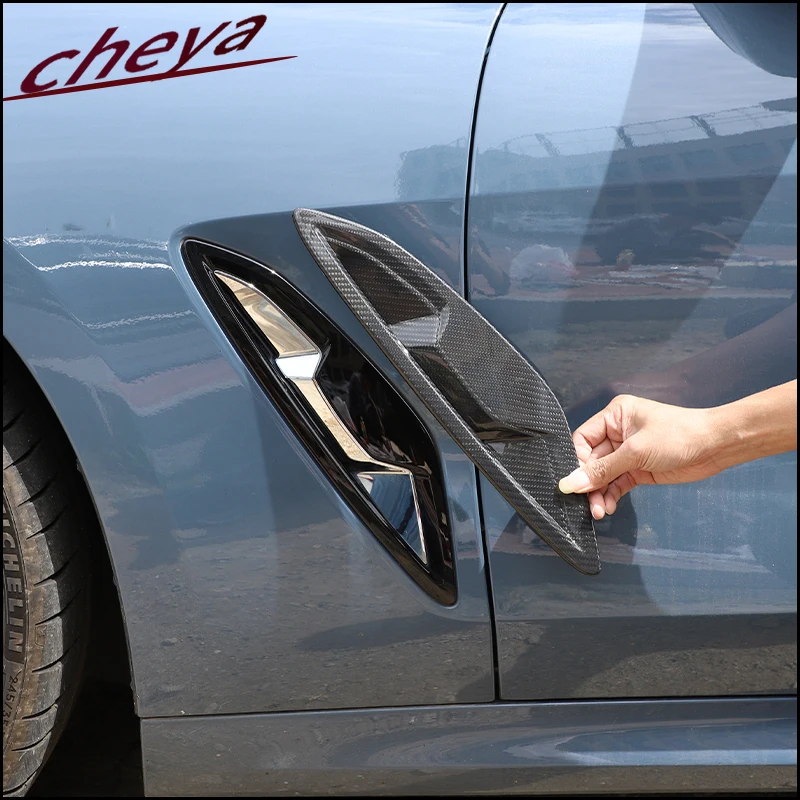 Für BMW 8er G14 G15 G16 840i 830i 2019-2023 Real Carbon Fiber Auto Seite Kotflügel Seite Air Outlet Abdeckung Trim Zubehör 2 Stücke Image