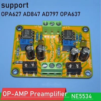 HIFI NE5534 DC Puffer Stereo OP-AMP Vorverstärker Preamp Board FÜR OPA627 AD847 AD797 OPA637 Image