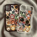 Custodia per telefono trasparente con design colorato gatto per iPhone 11 12 13 14 15 16 Pro Max
